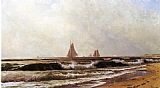 Alfred Thompson Bricher Sailboats along the Shore also known as Southampton Beach painting